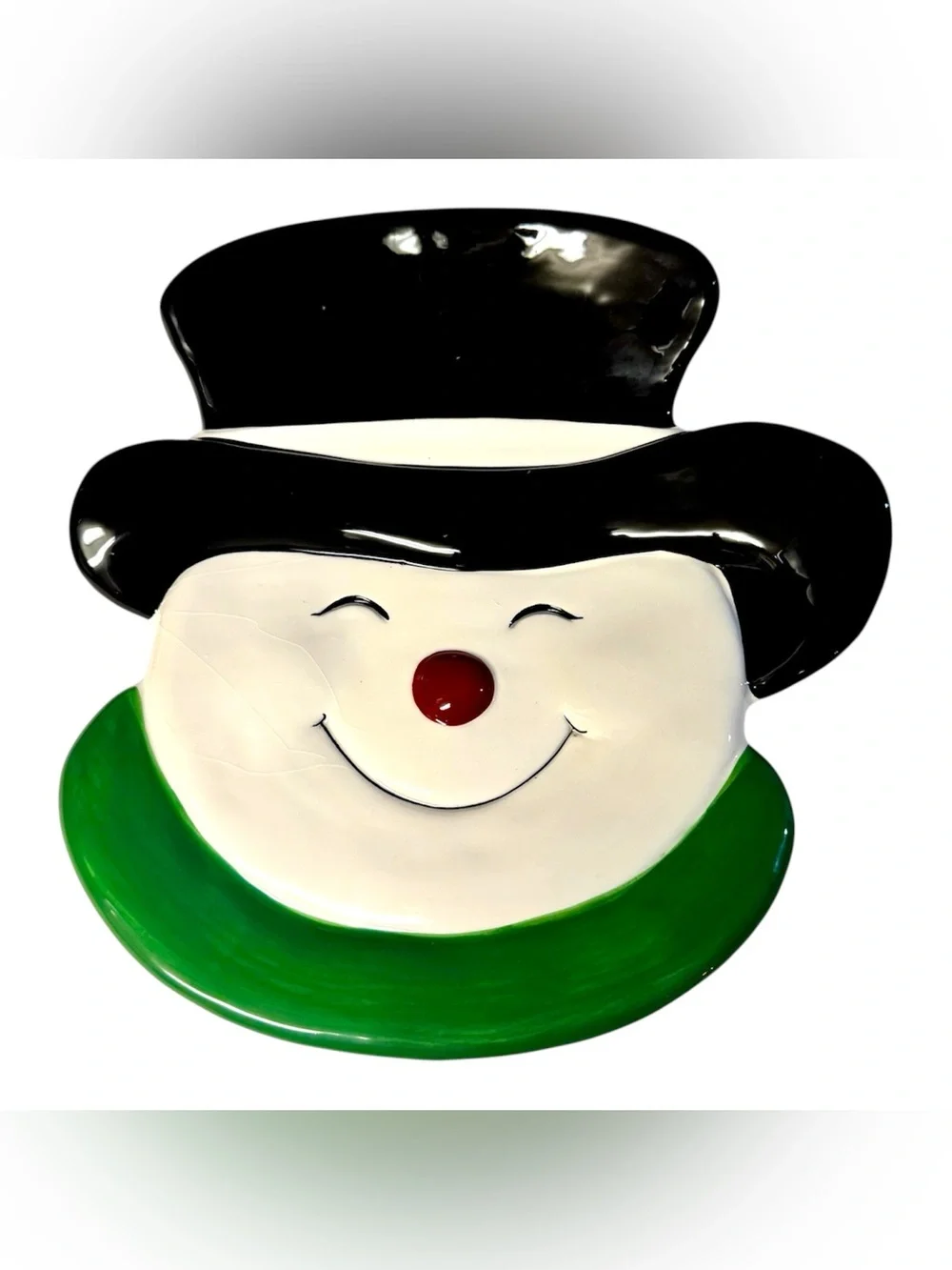 Mervyn’s Holiday 2004 Vintage Snowman Ceramic Serving Platter
